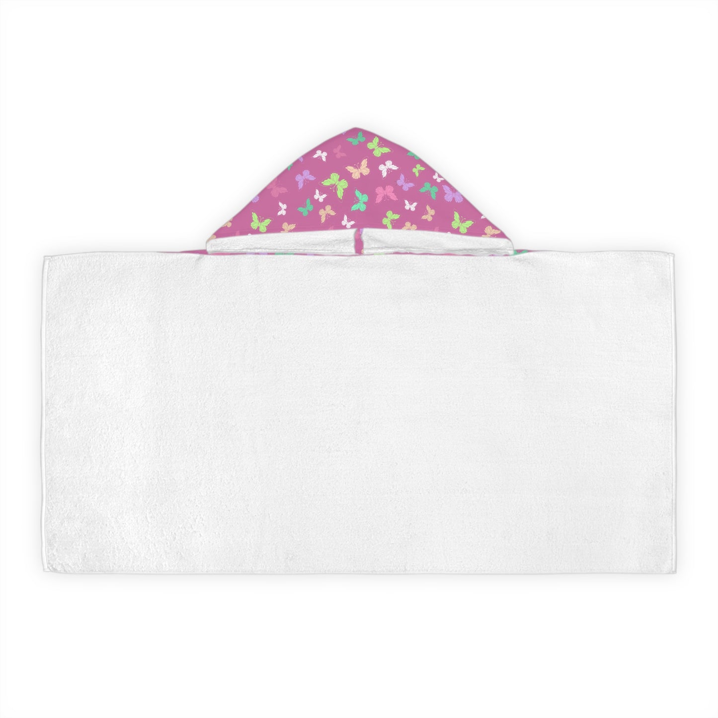 Pink Butterfly Youth Hooded Towel