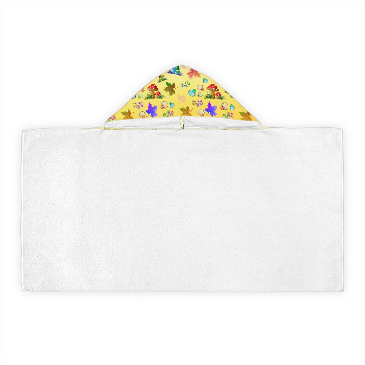 Yellow Mushroom Maple Leaves Kids Hooded Towel