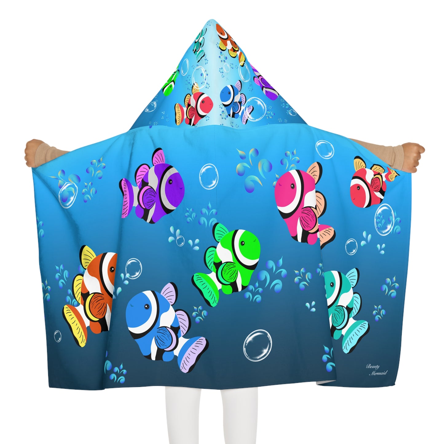 Colorful Clownfish Youth Hooded Towel