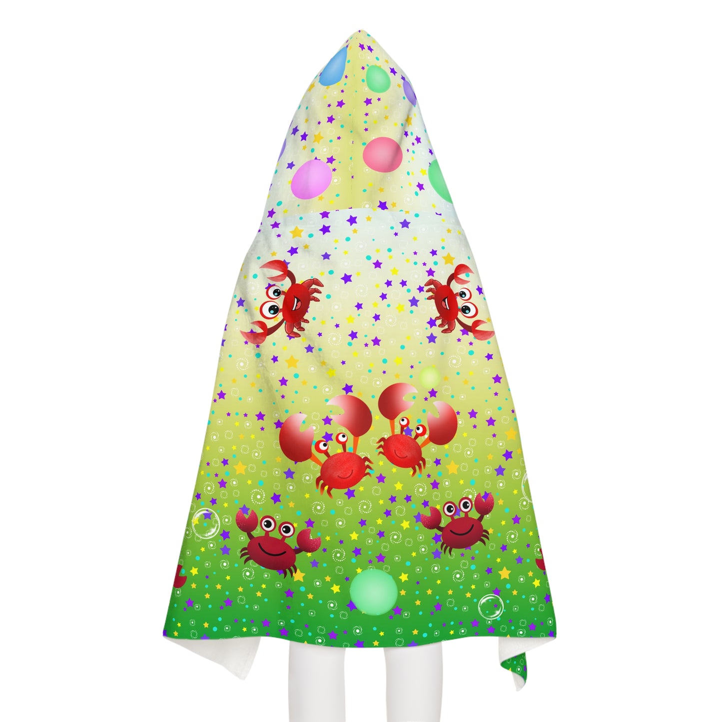 Crab Bubble Youth Hooded Towel