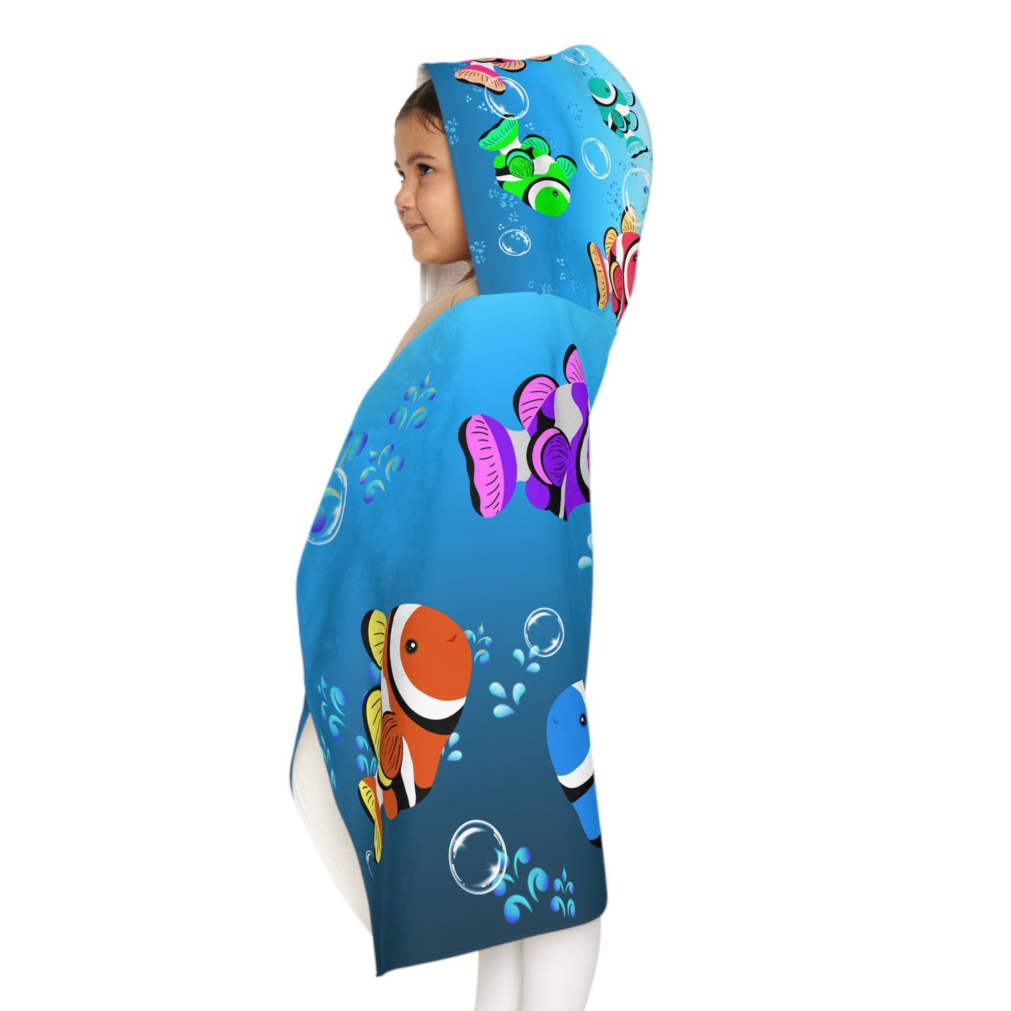 Colorful Clownfish Youth Hooded Towel