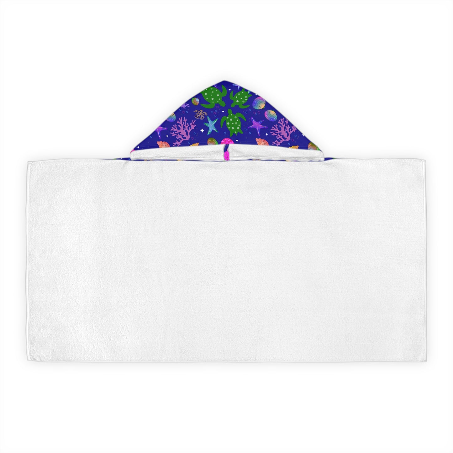 Turtle Jellyfish Deep Blue Ocean Youth Hooded Towel