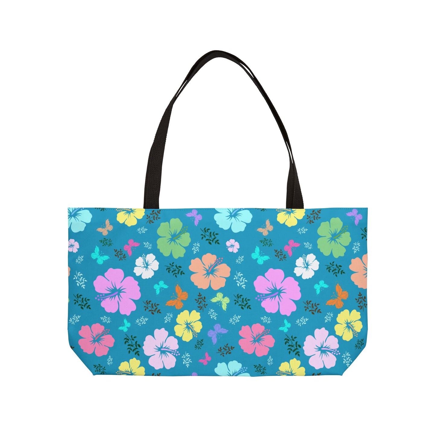 Floral Weekender Tote Bag Blue