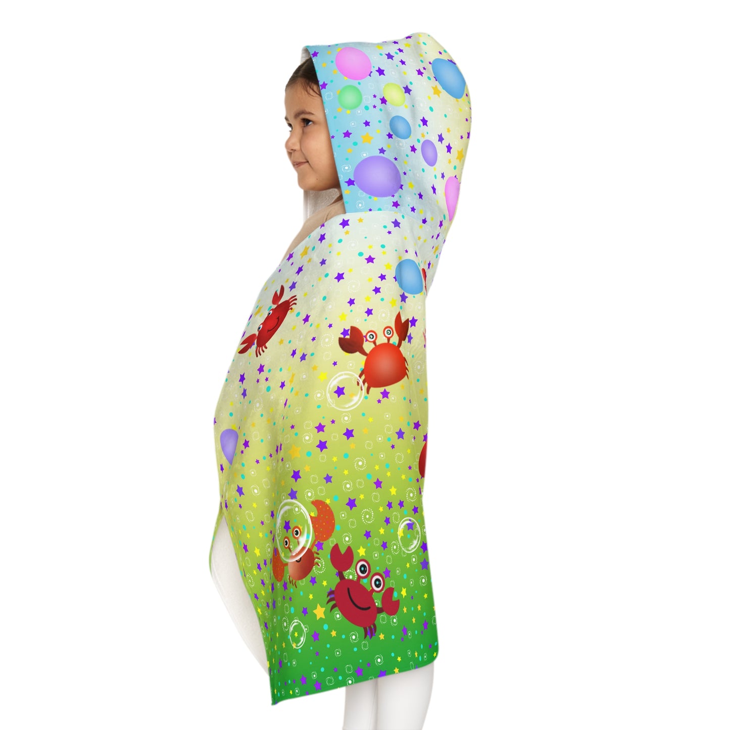 Crab Bubble Youth Hooded Towel