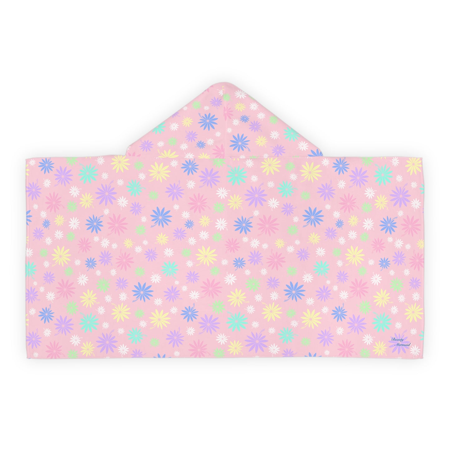 Light Pink Flowers Hooded Towel