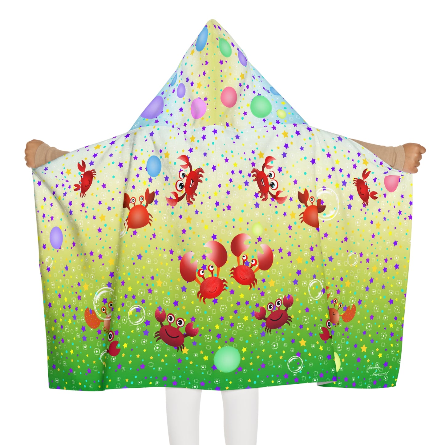 Crab Bubble Youth Hooded Towel