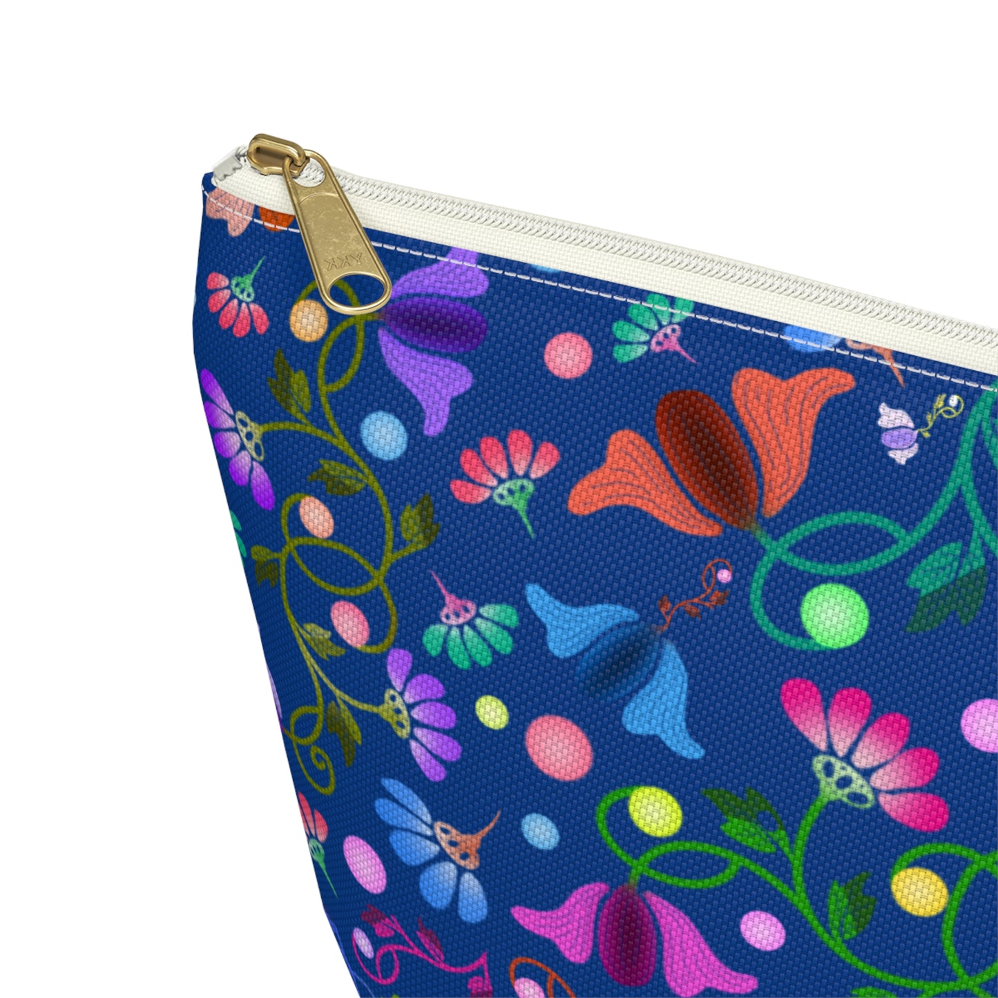 Colorful Floral Blue Accessory Pouch