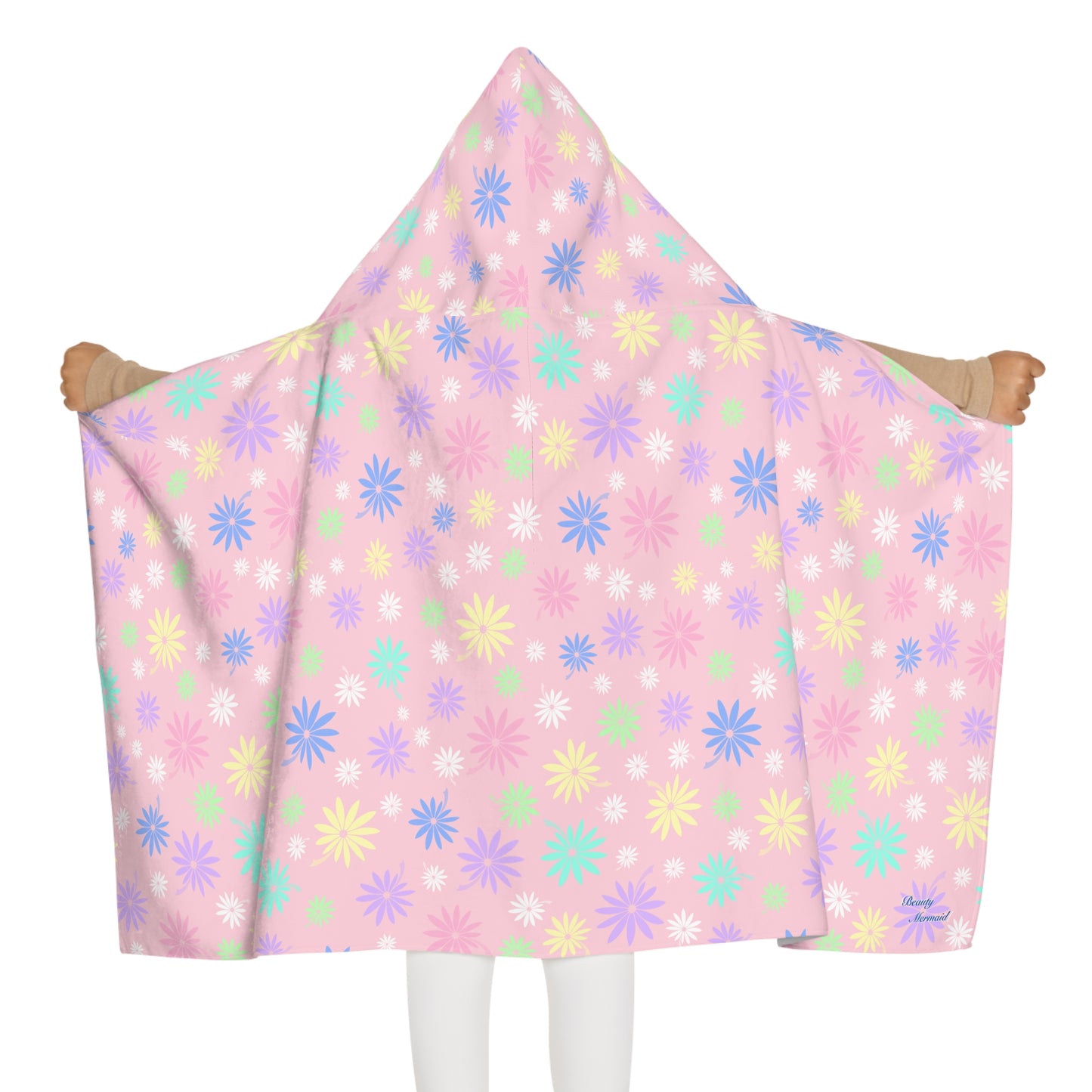 Light Pink Flowers Hooded Towel