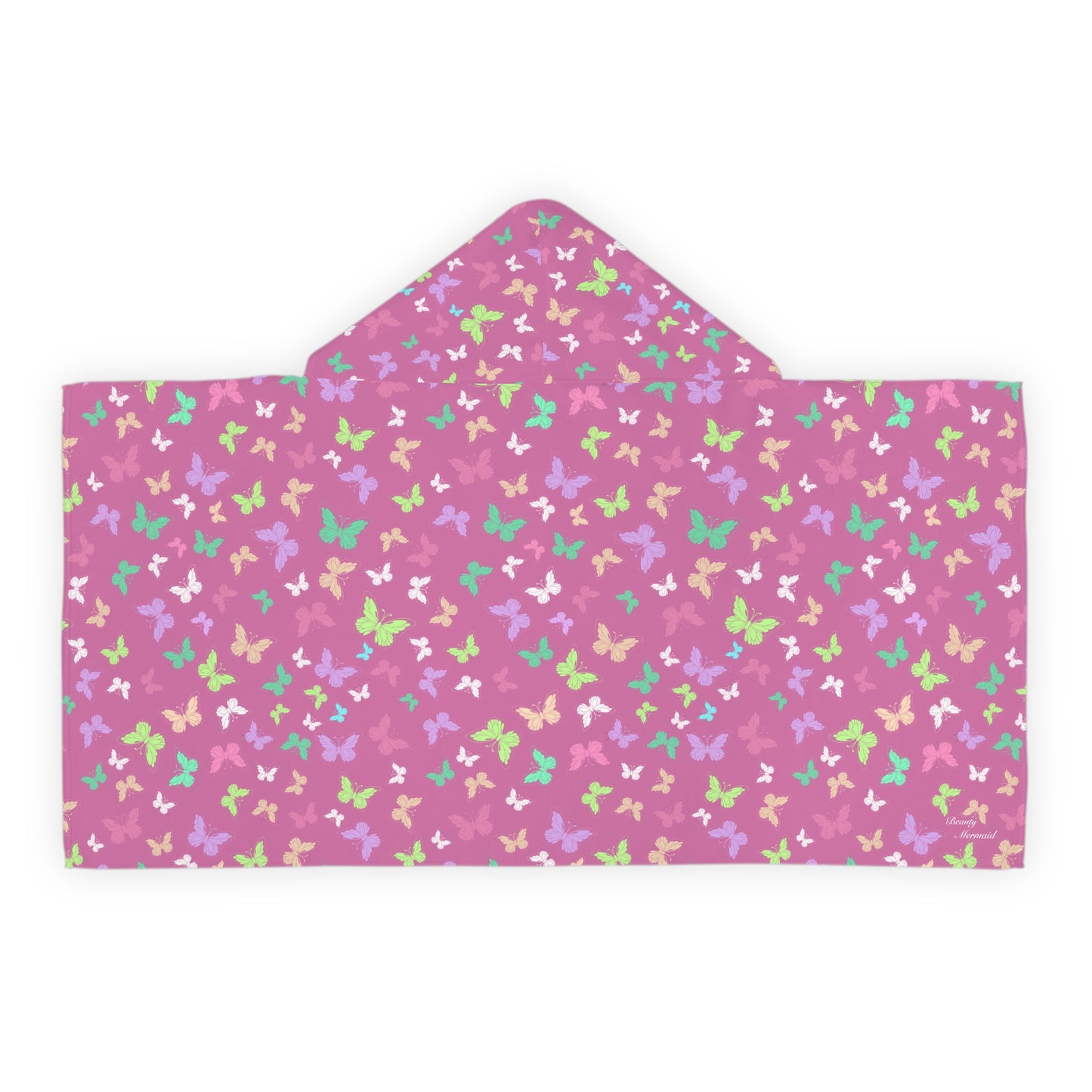 Pink Butterfly Youth Hooded Towel