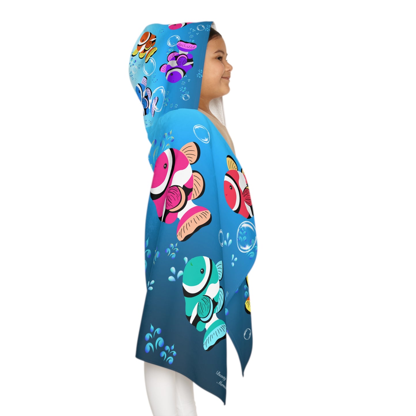 Colorful Clownfish Youth Hooded Towel