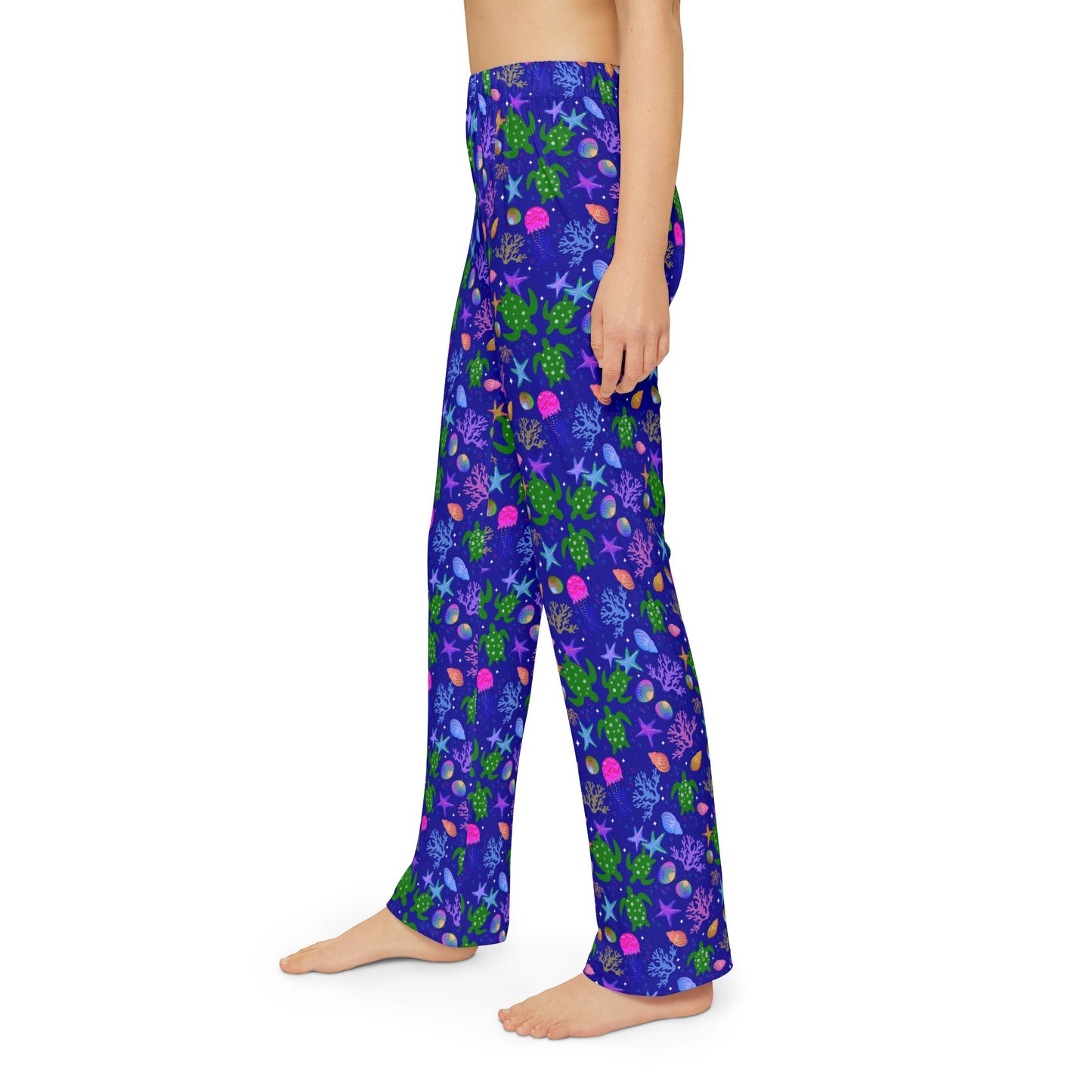 Turtle in Blue ocean Kids Pajama Pants