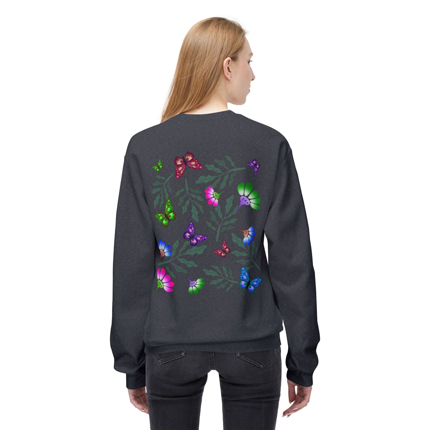 Tulip Butterfly Flower Crewneck Sweatshirt