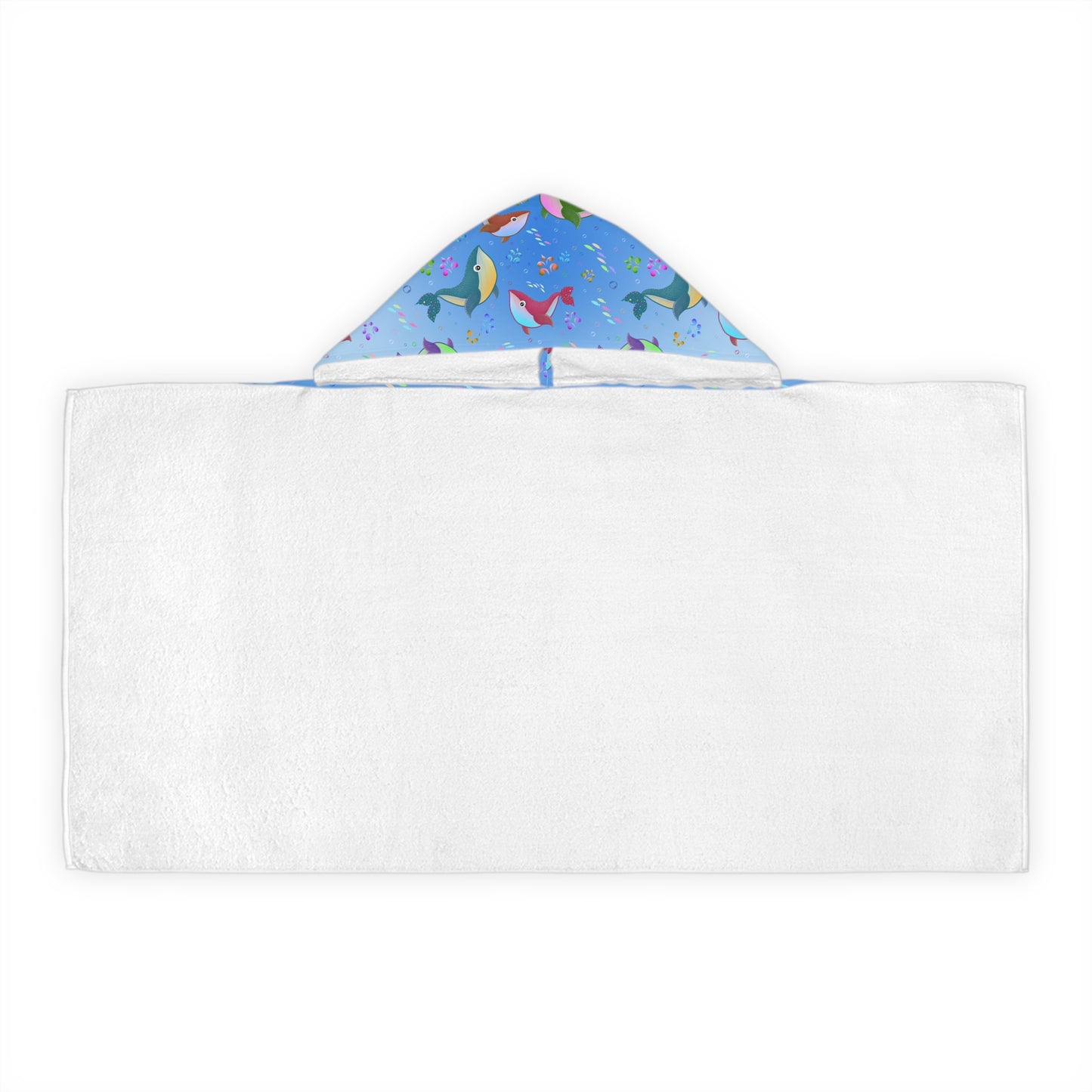 Whale Youth Hooded Towel Blue Ocean