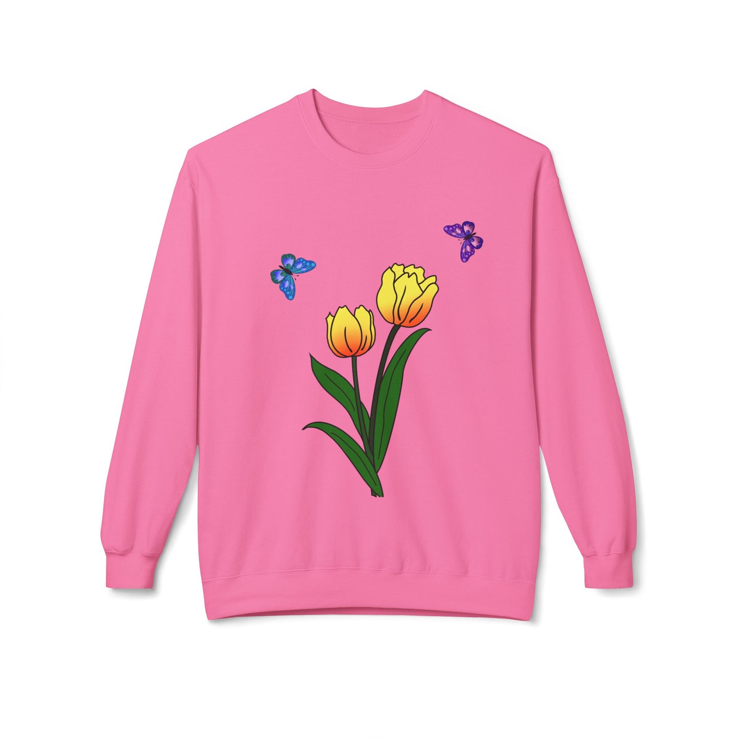 Tulip Butterfly Flower Crewneck Sweatshirt