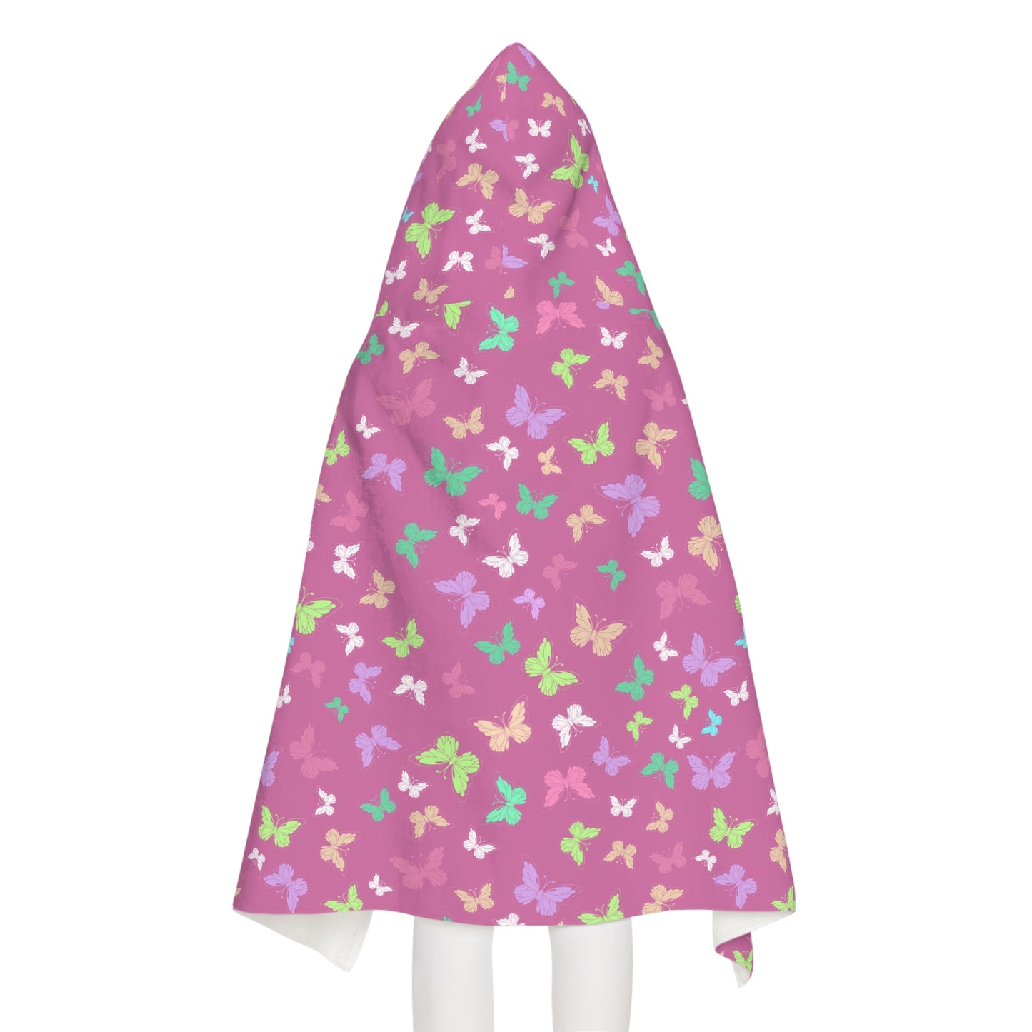 Pink Butterfly Youth Hooded Towel