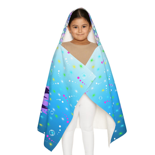 Mermaid Shiny Ocean Youth Hooded Towel