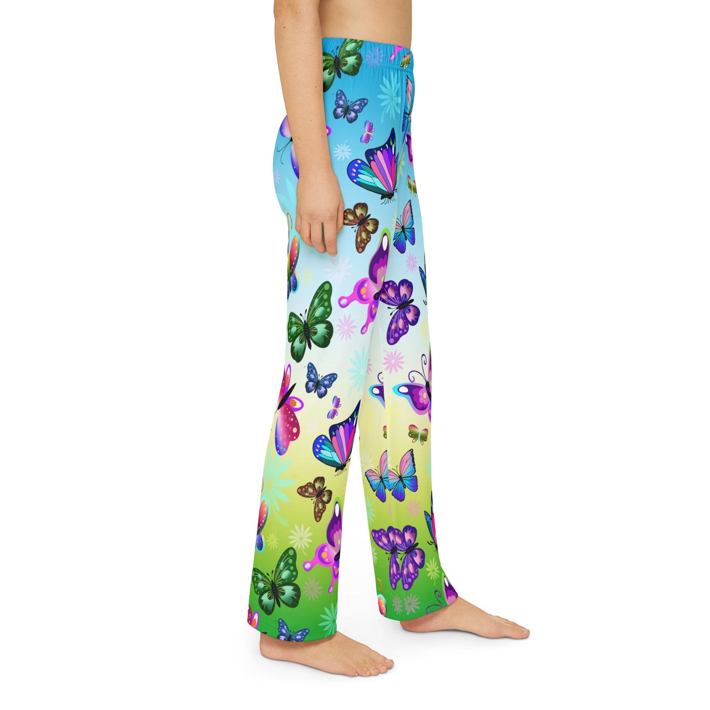 Butterfly Blue Sunny Sky Kids Pajama Pants