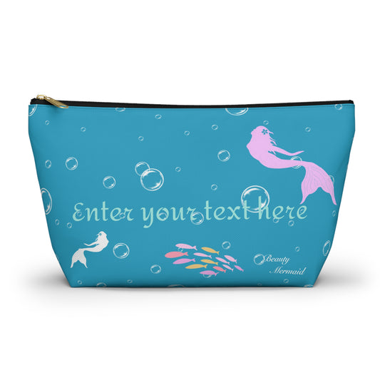 Personalized Mermaid Blue Ocean Pouch