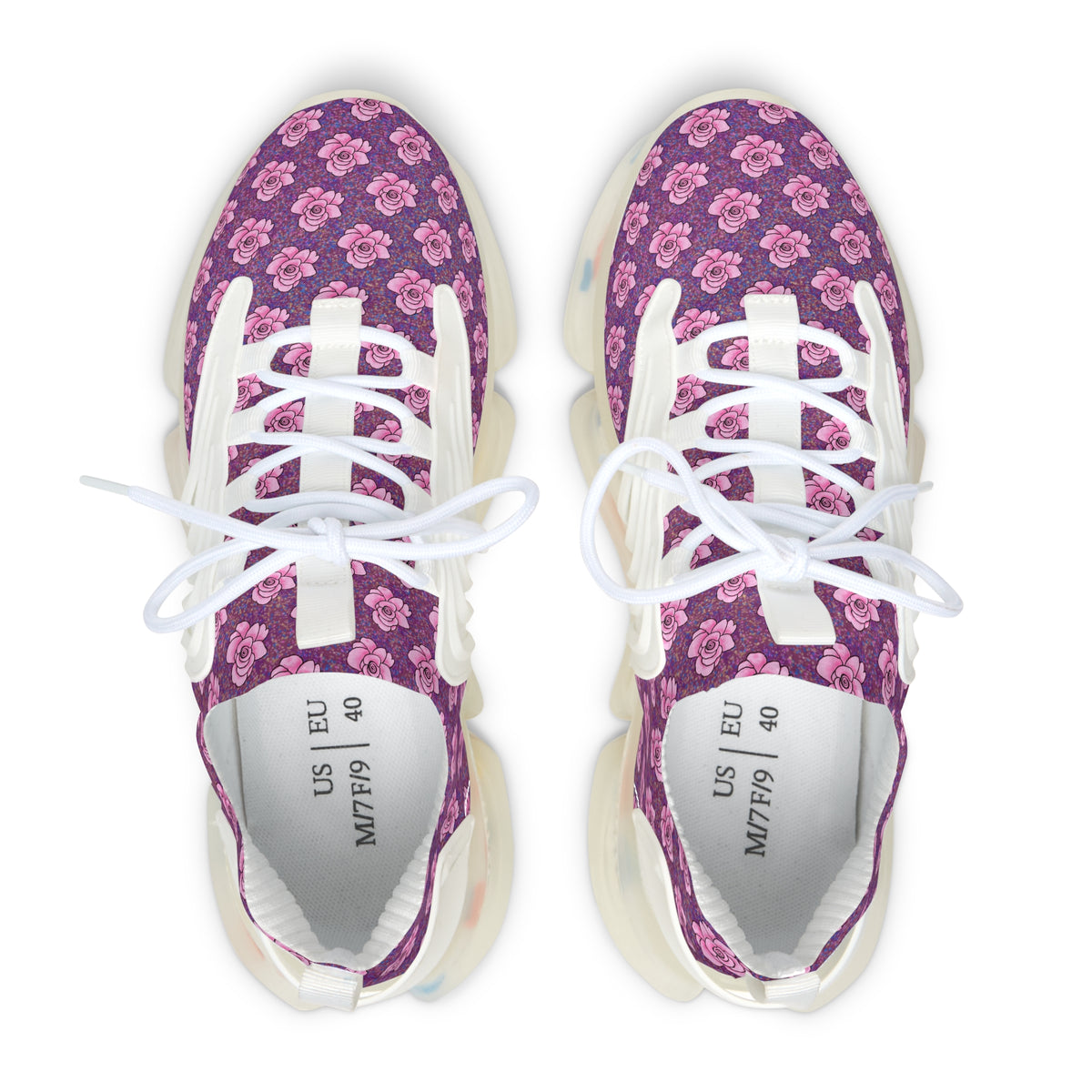 Roses Pink Women's Mesh Sneakers