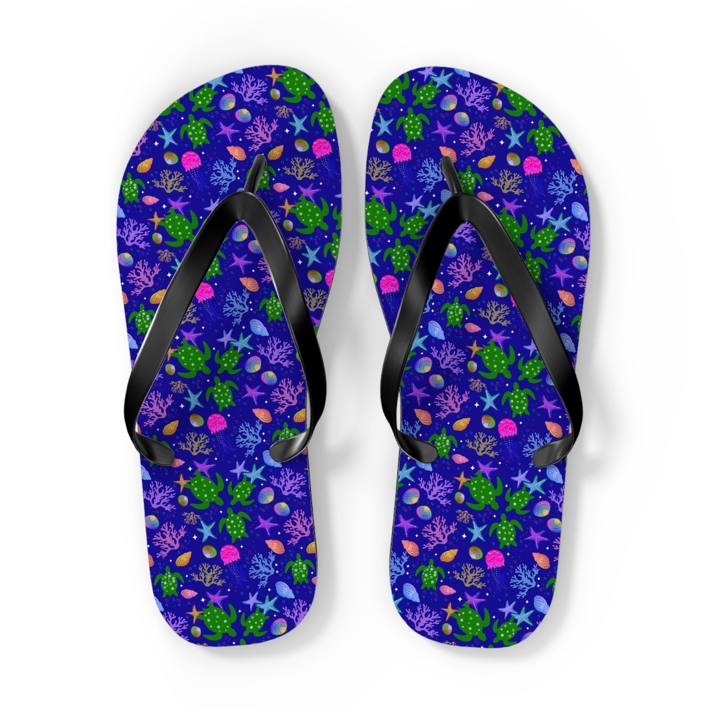 Turtle Jellyfish Flip Flops