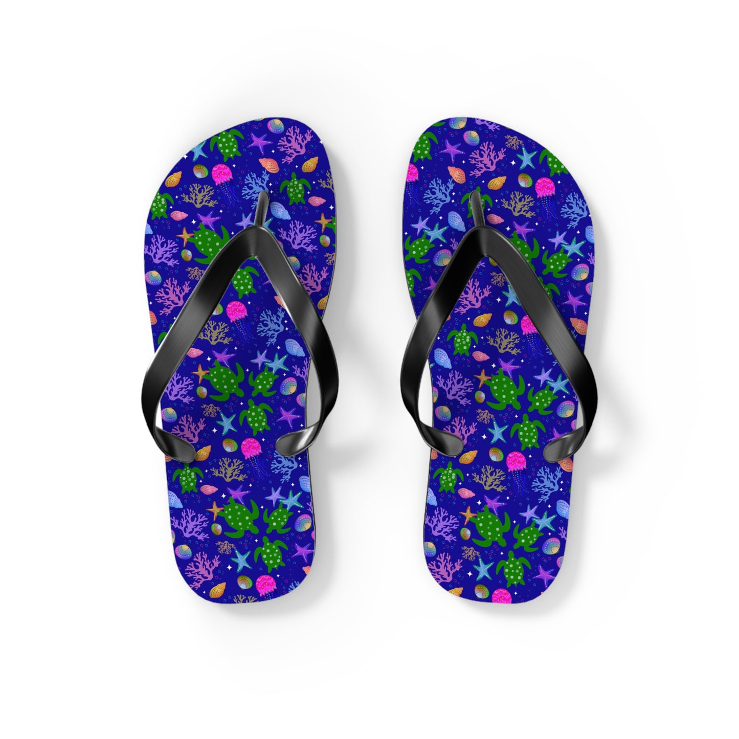 Turtle Jellyfish Flip Flops