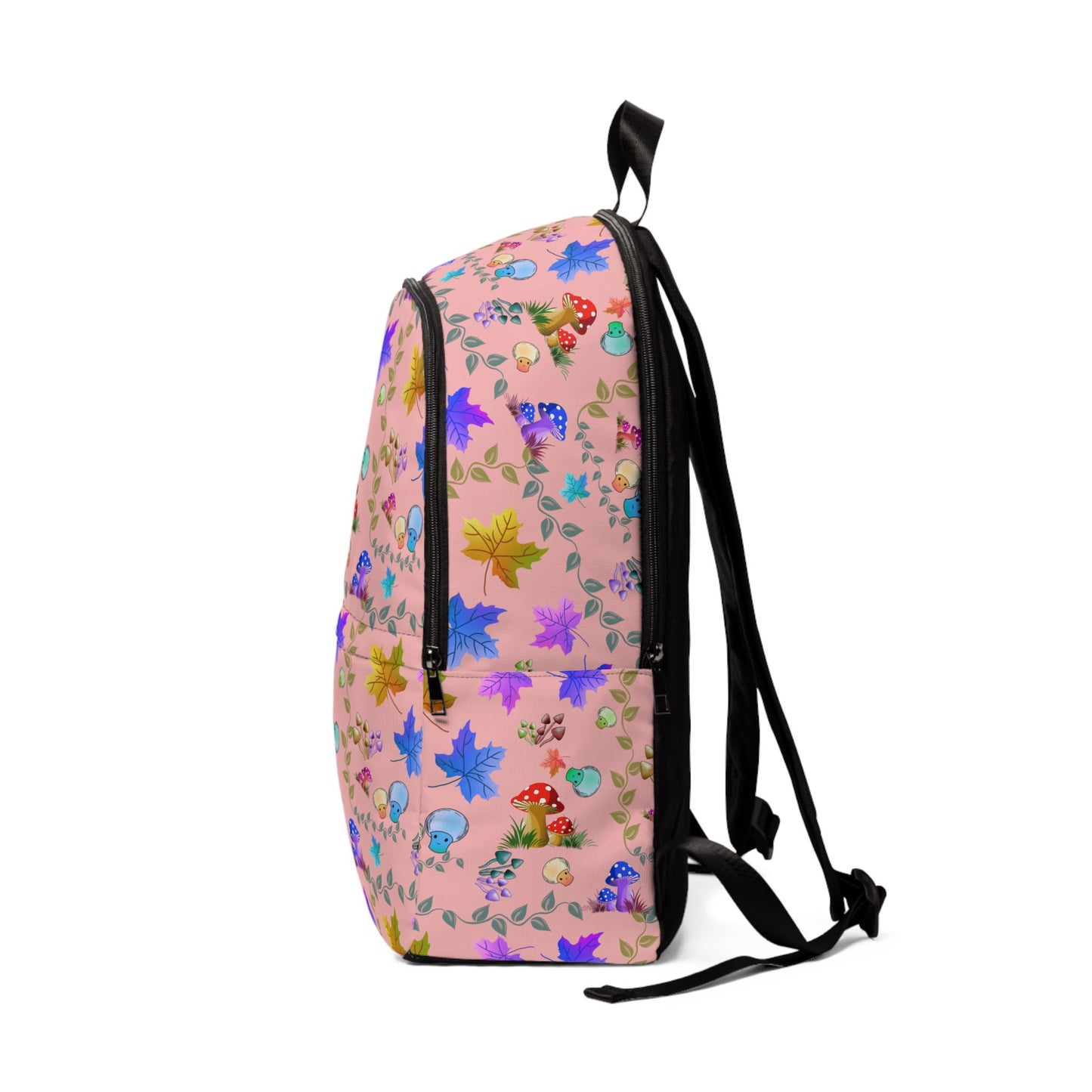 Pink Mushroom & Maple Leaf Backpack