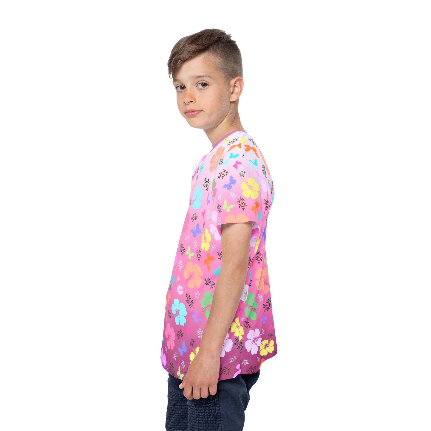 Pink Flower Kids Sports Jersey