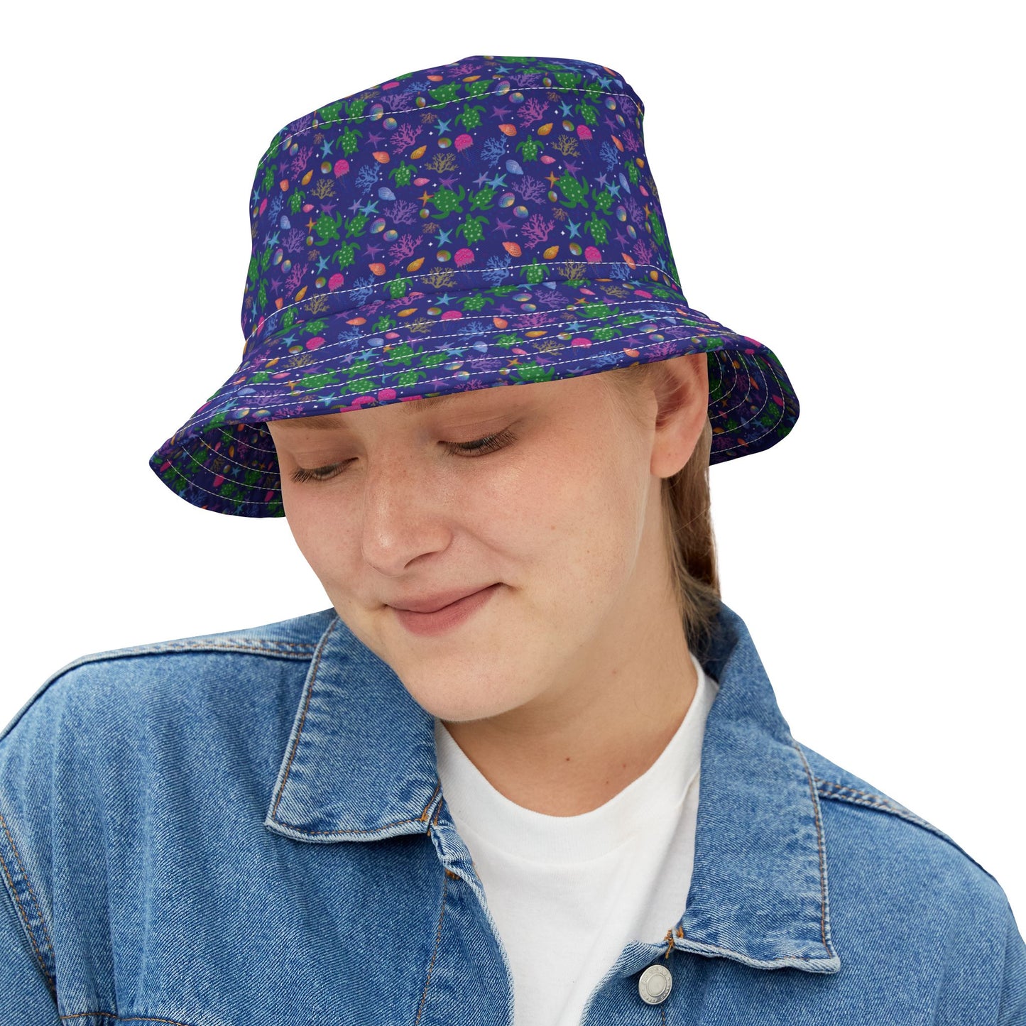 Turtle Bucket Hat Blue Sea