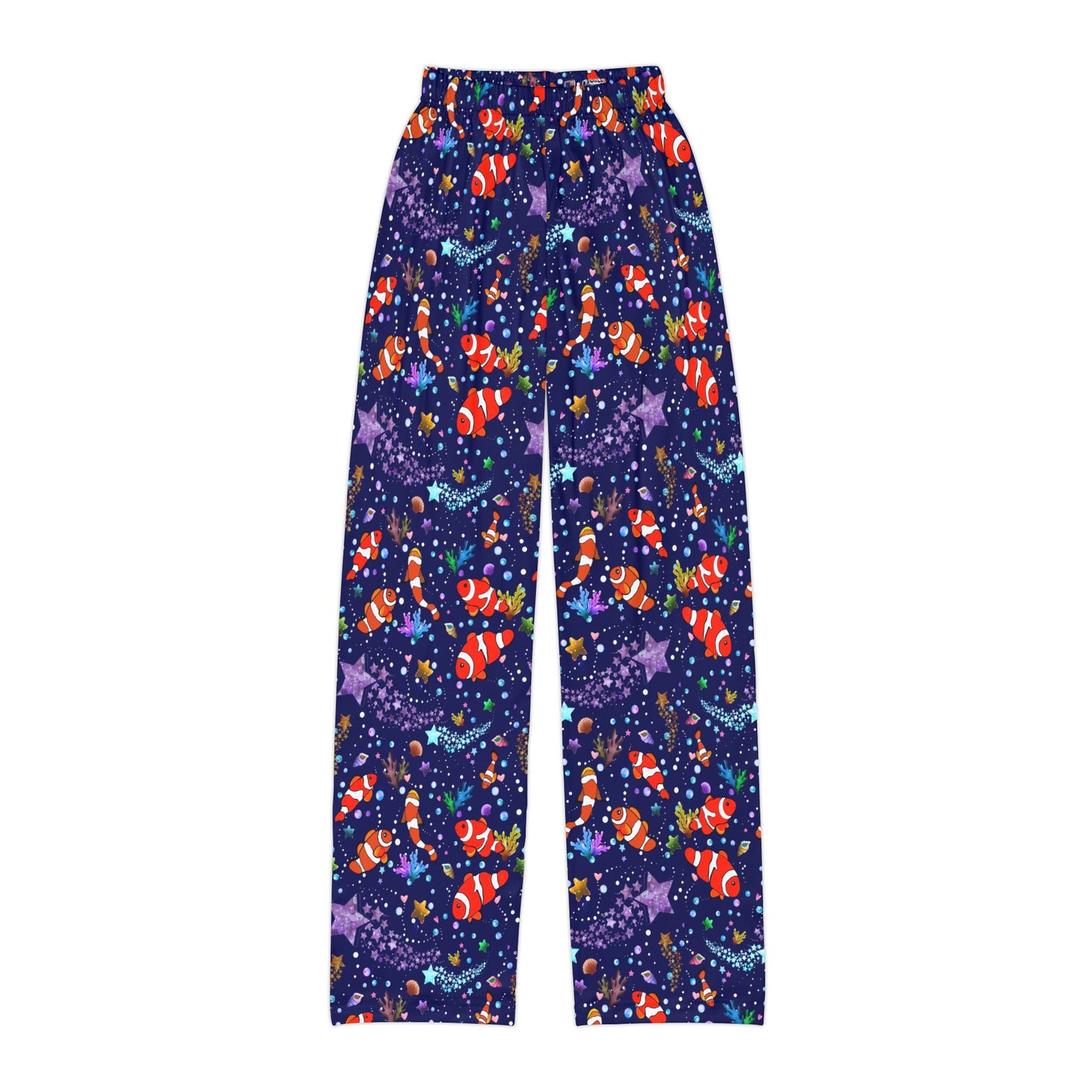 Orange Clownfish at Starry Night Kids Pajama Pants