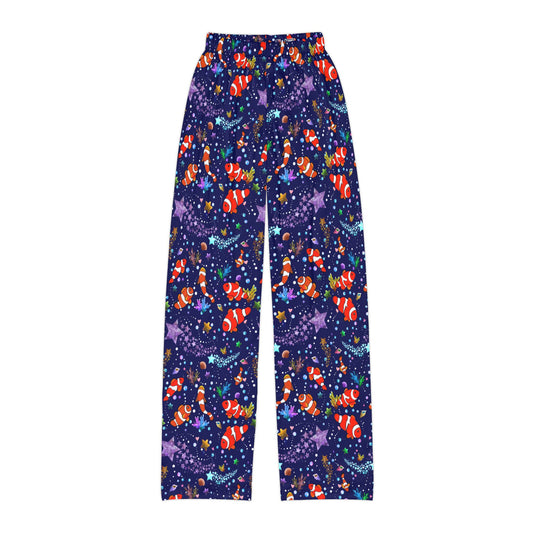 Orange Clownfish at Starry Night Kids Pajama Pants
