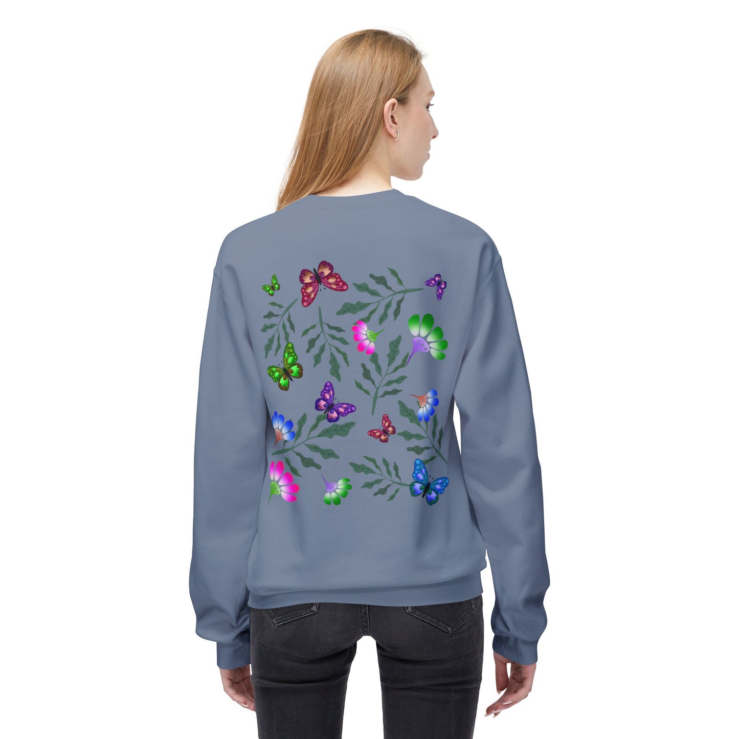 Tulip Butterfly Flower Crewneck Sweatshirt