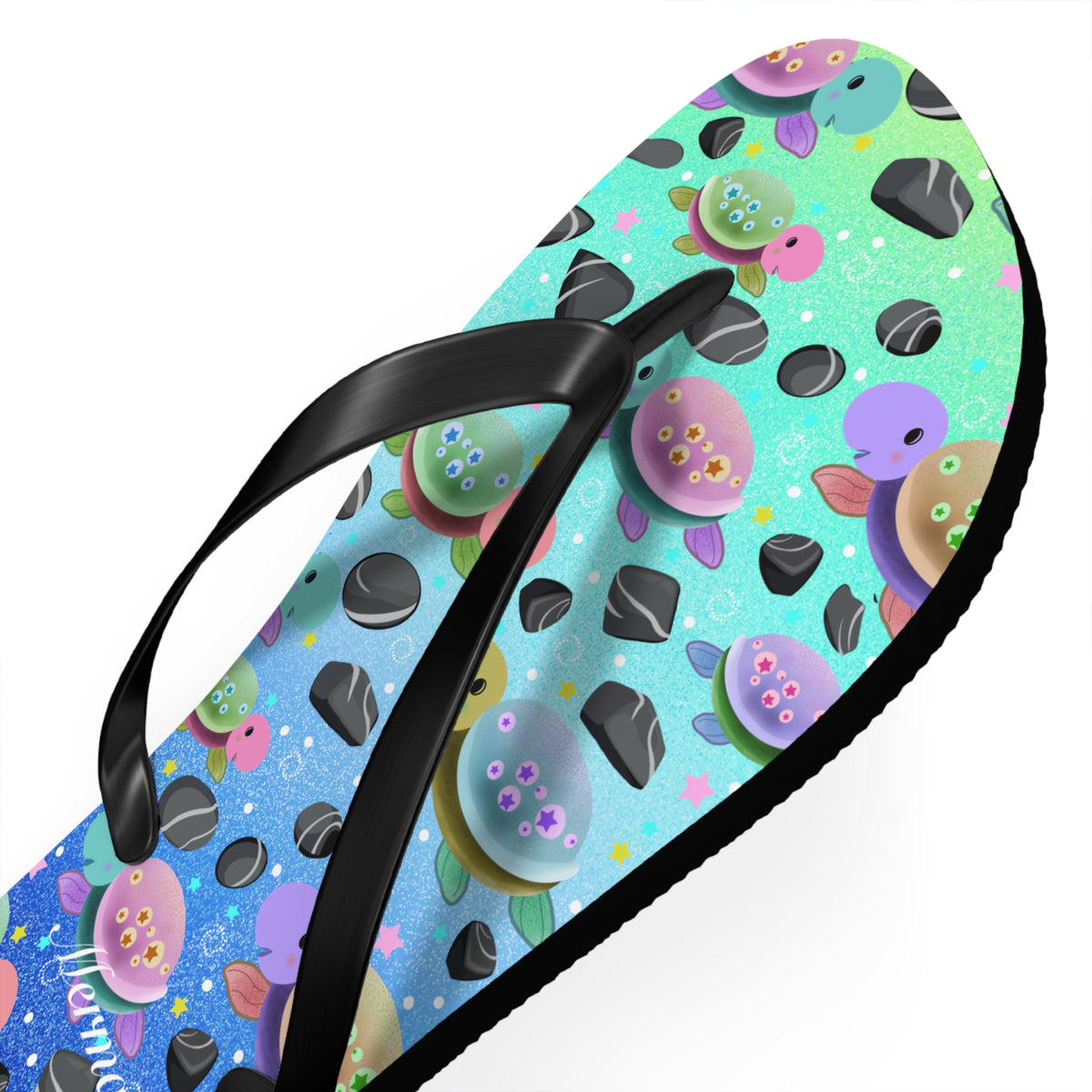 Turtle Flip Flops Blue Sand