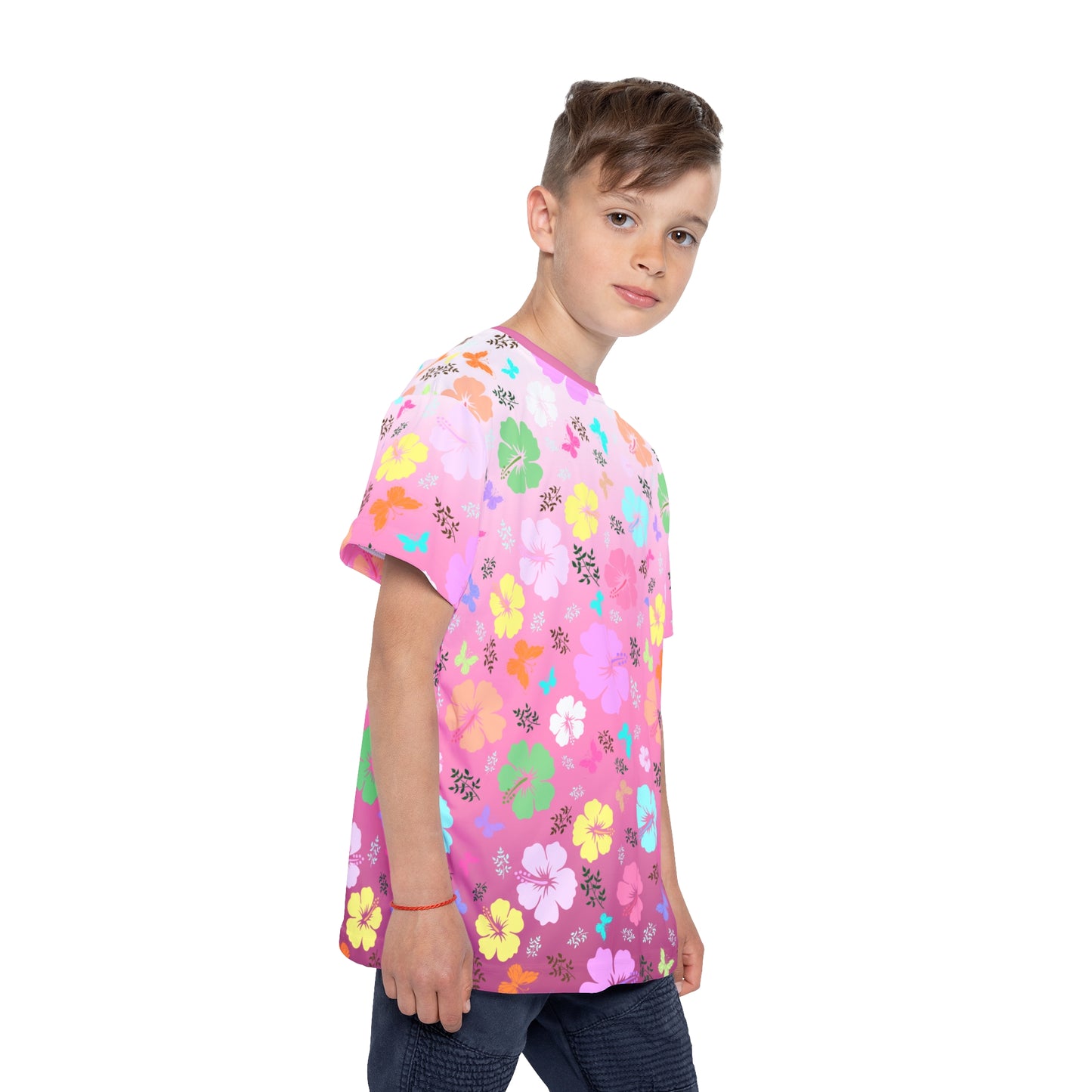 Pink Flower Kids Sports Jersey