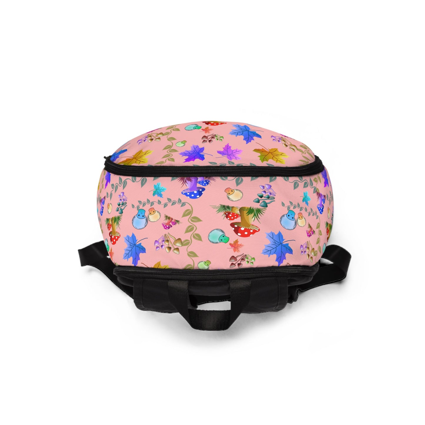 Pink Mushroom & Maple Leaf Backpack