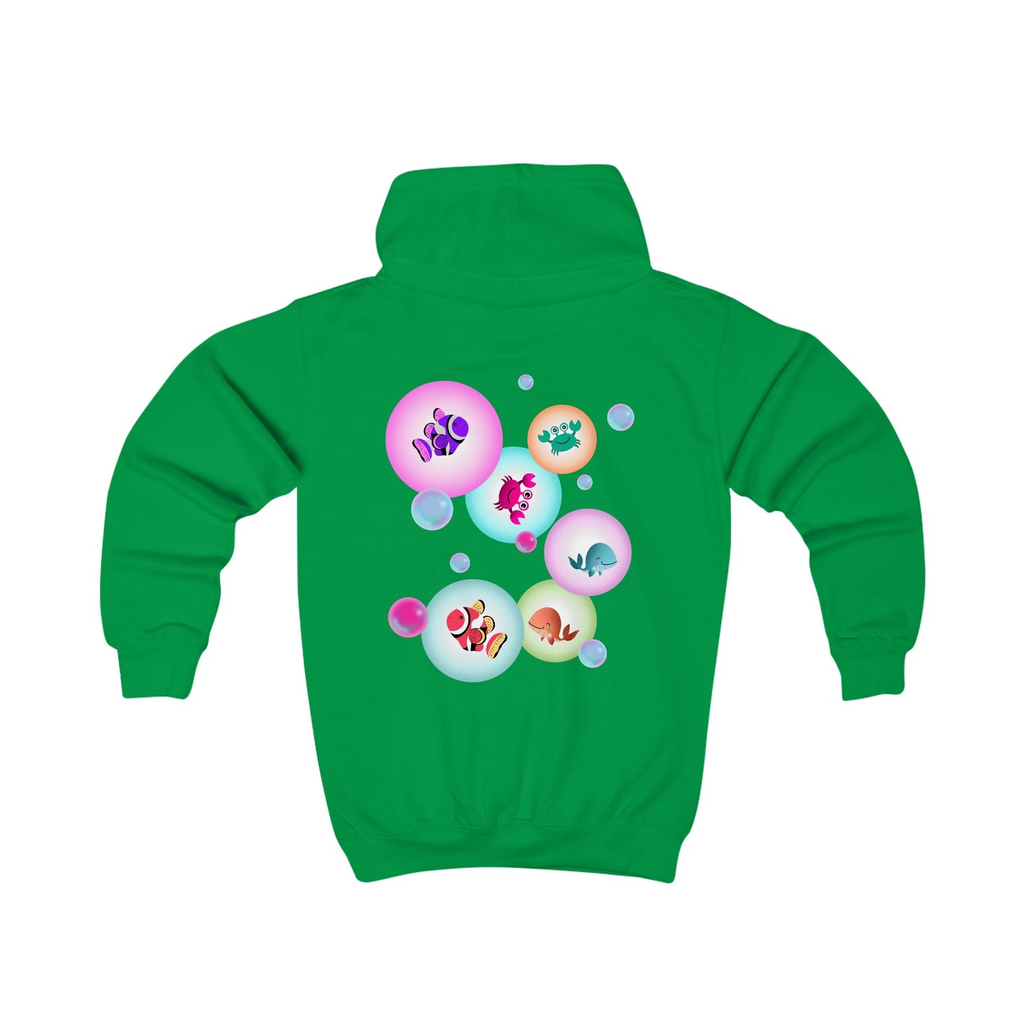 Sea Animals with Bubbles Kids Hoodie