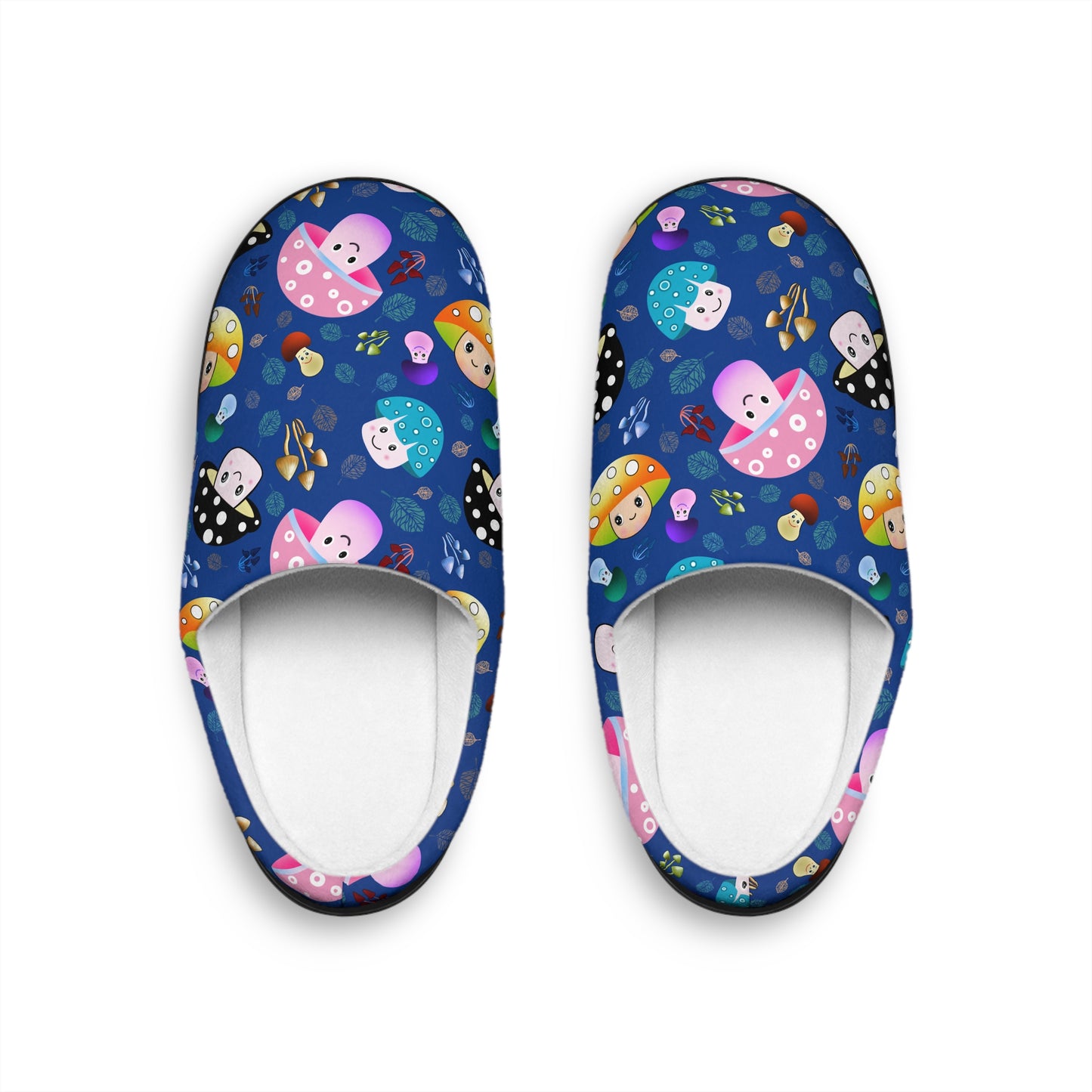 Mushroom Blue Women's Indoor Slippers