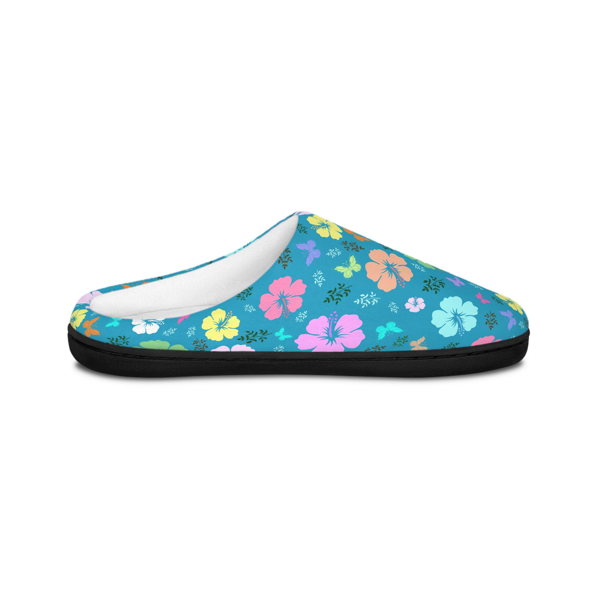 Flower Women's Indoor Slippers Turquoise
