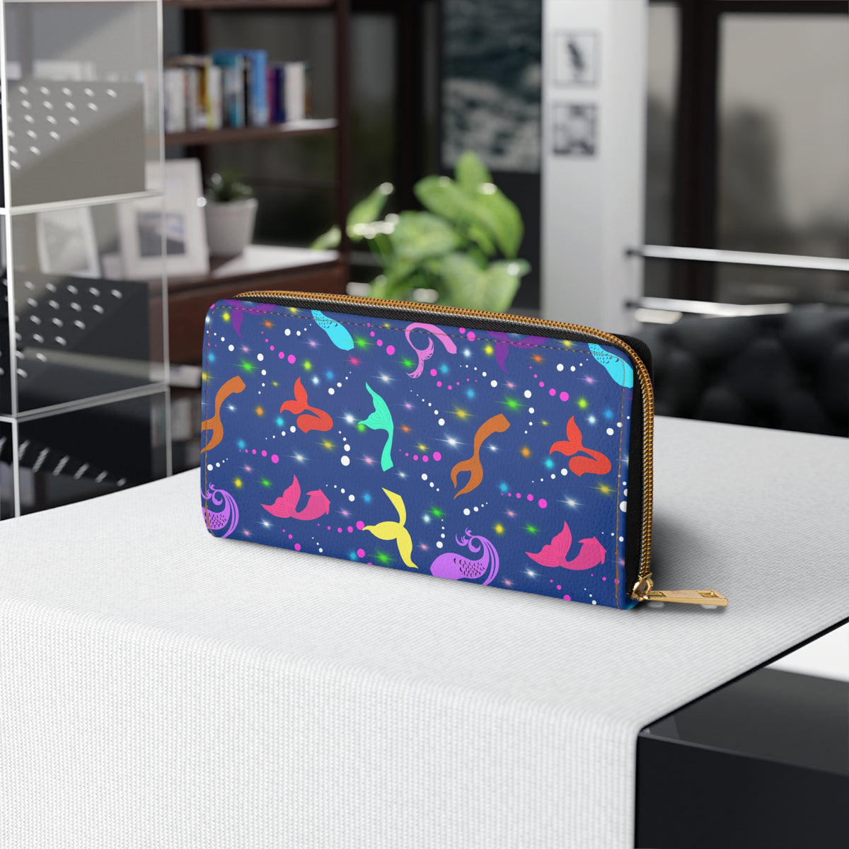 Mermaid Tails Zipper Wallet Blue Ocean