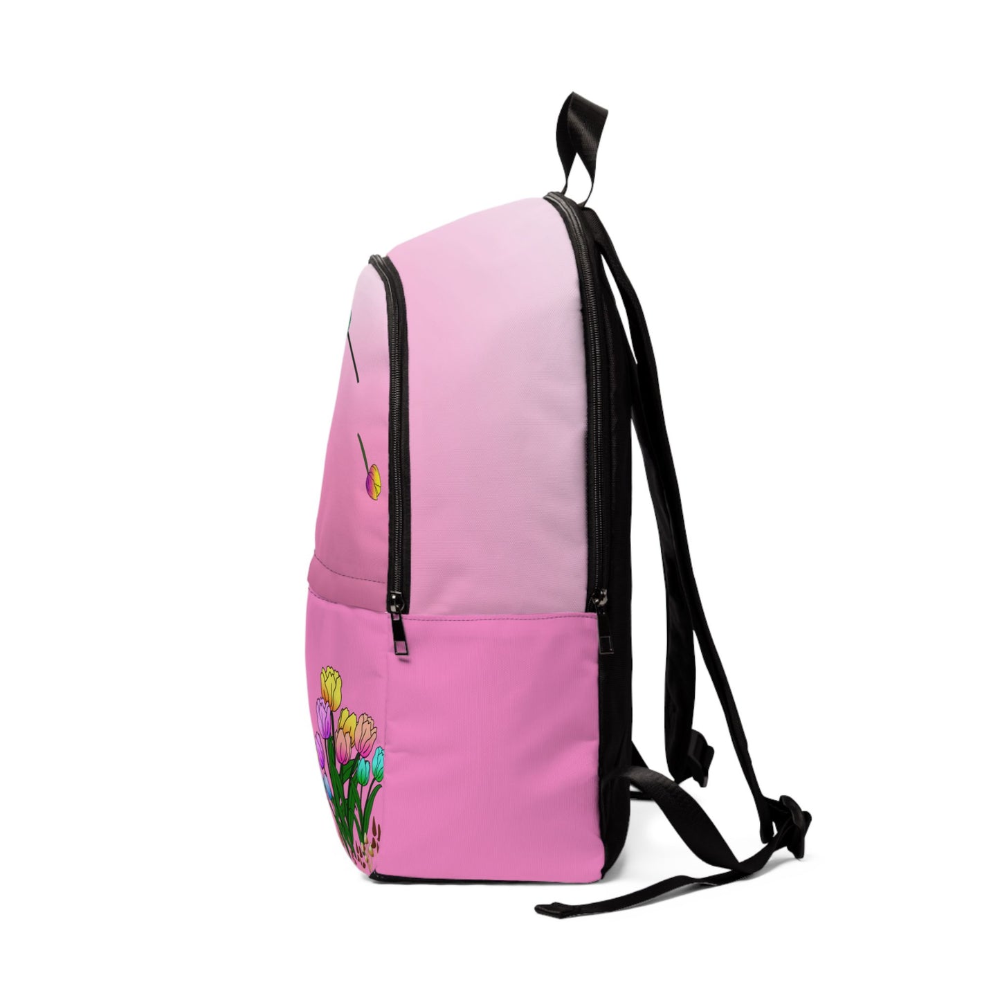 Pink Floral Tulip Backpack — Spring Garden School Bag