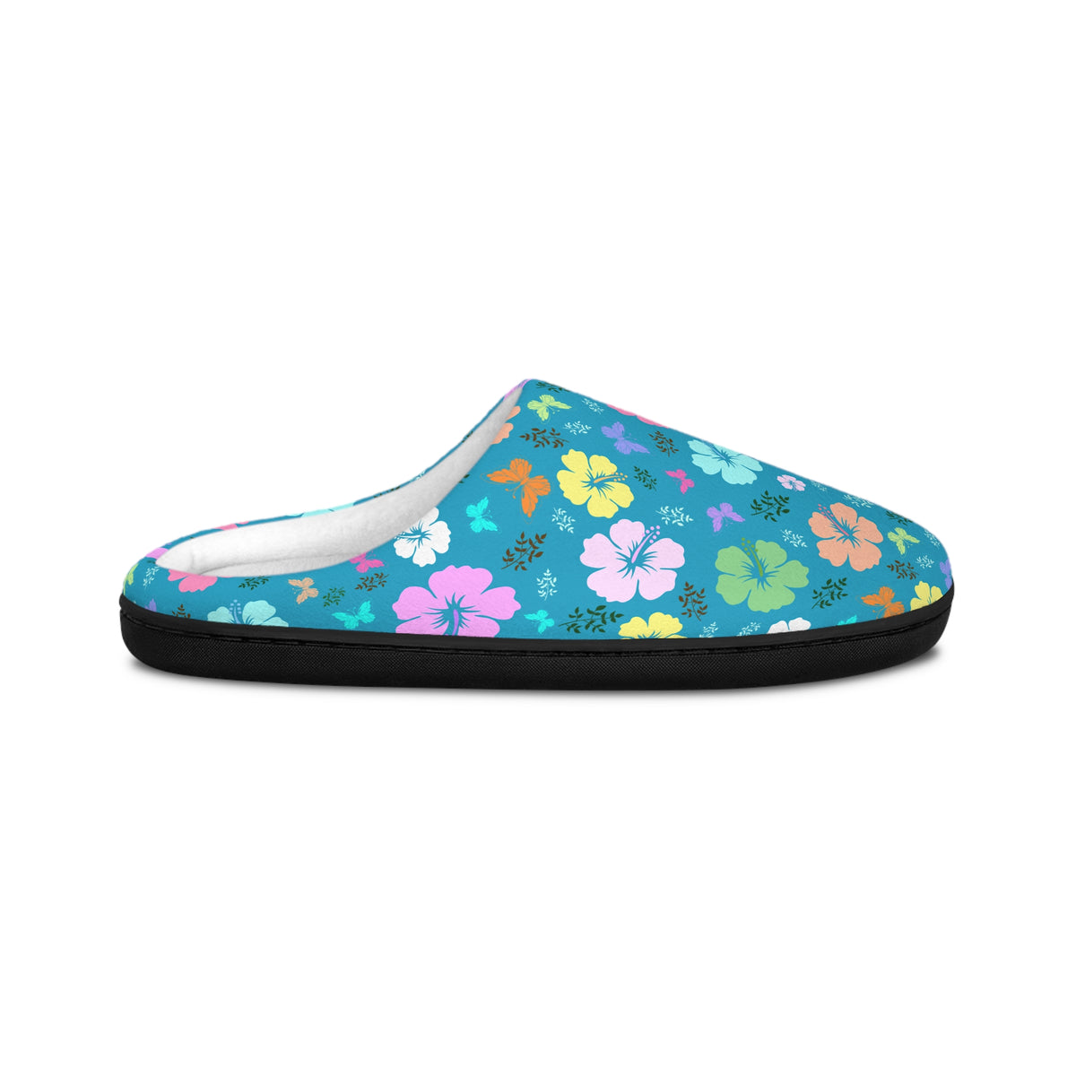 Flower Women's Indoor Slippers Turquoise