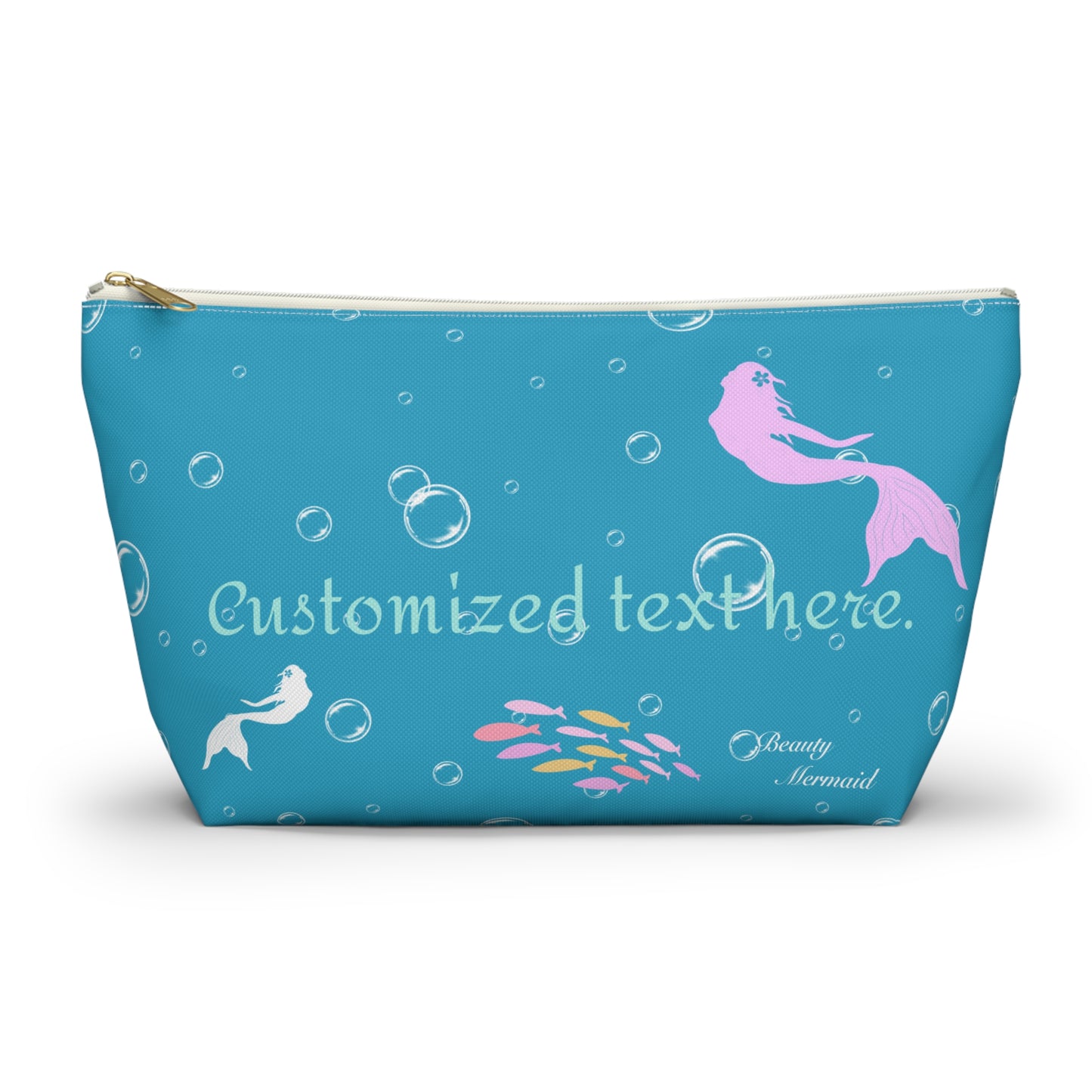 Personalized Mermaid Blue Ocean Pouch