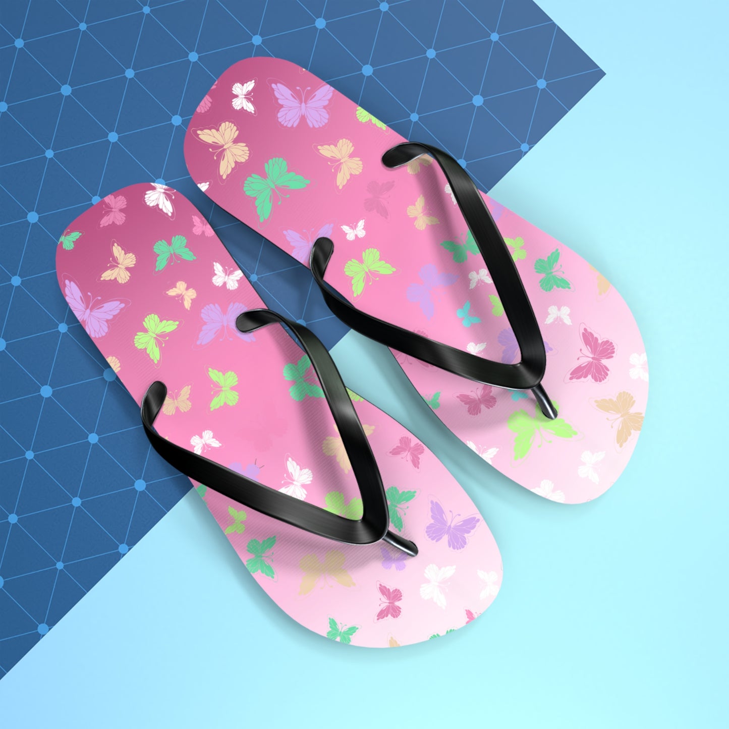 Butterfly Pink Flip Flops