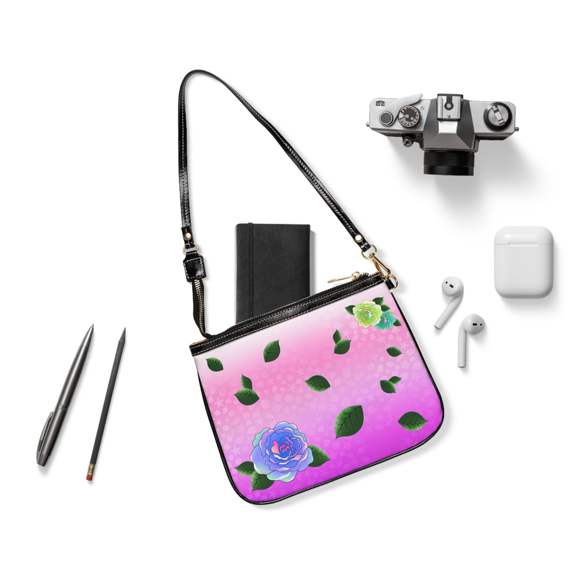 Rose Pink Garden Shoulder Bag
