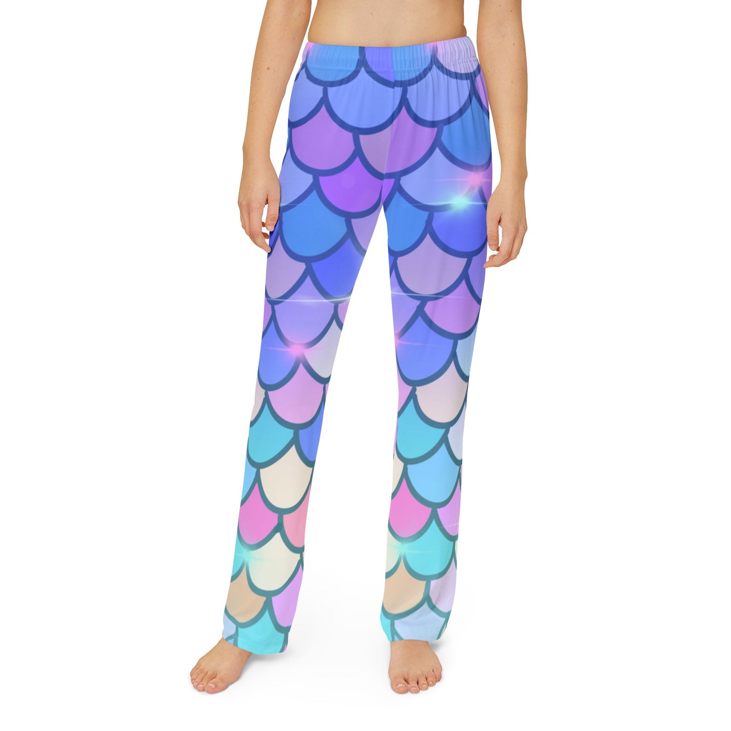 Colorful Mermaid Scales Kids Pajama Pants