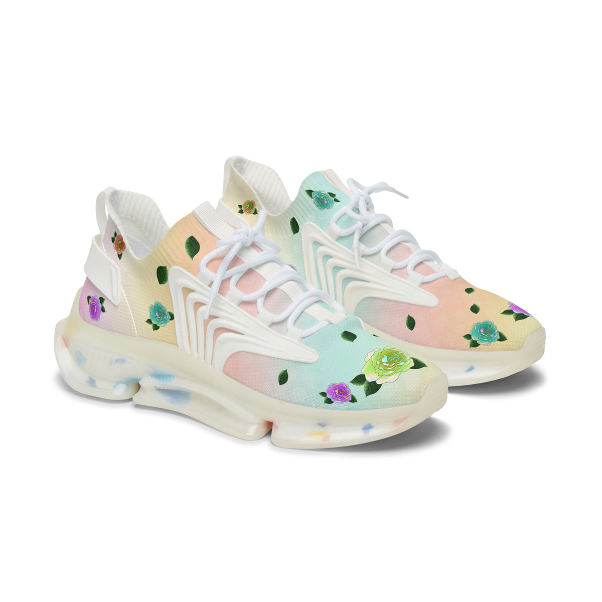 Colorful Roses Women's Mesh Sneakers