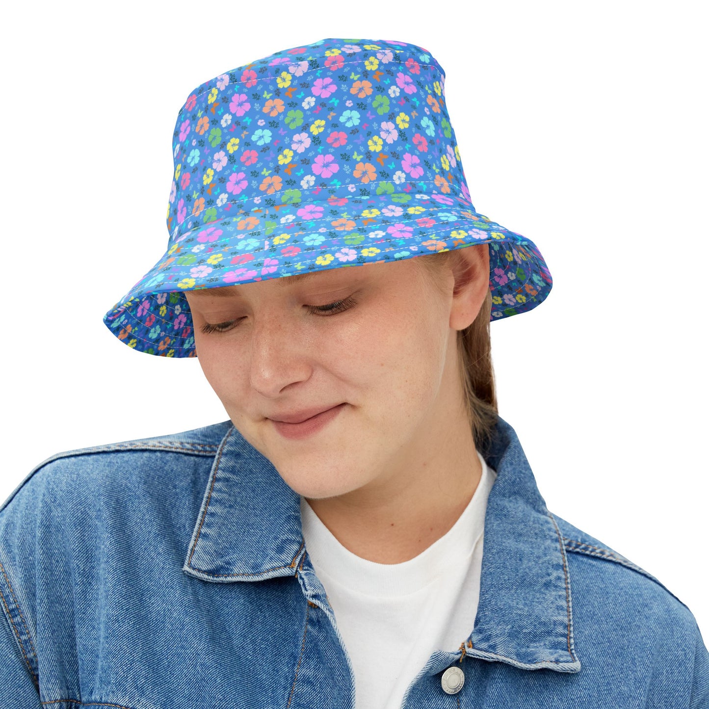 Flower Bucket Hat Blue