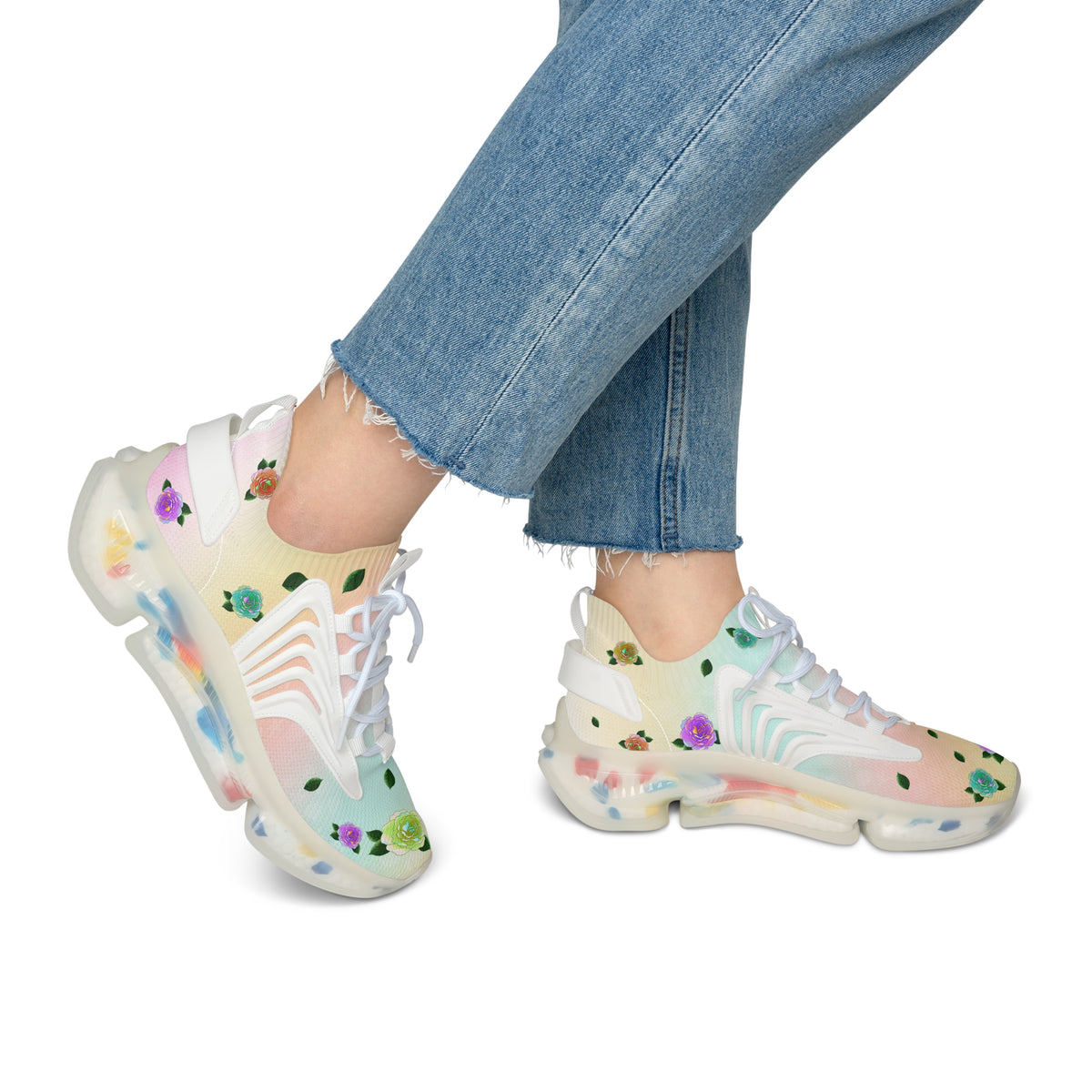 Colorful Roses Women's Mesh Sneakers