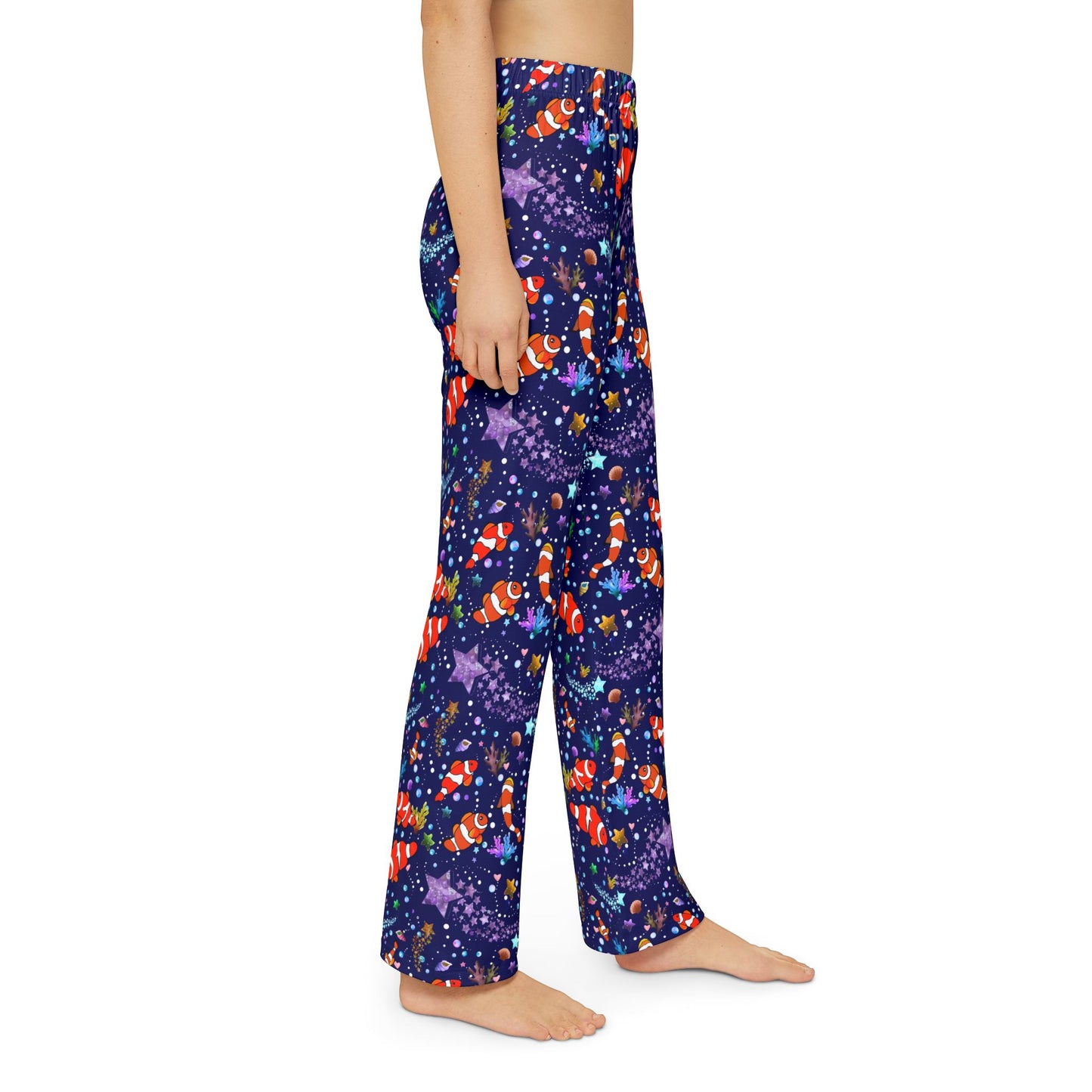 Orange Clownfish at Starry Night Kids Pajama Pants