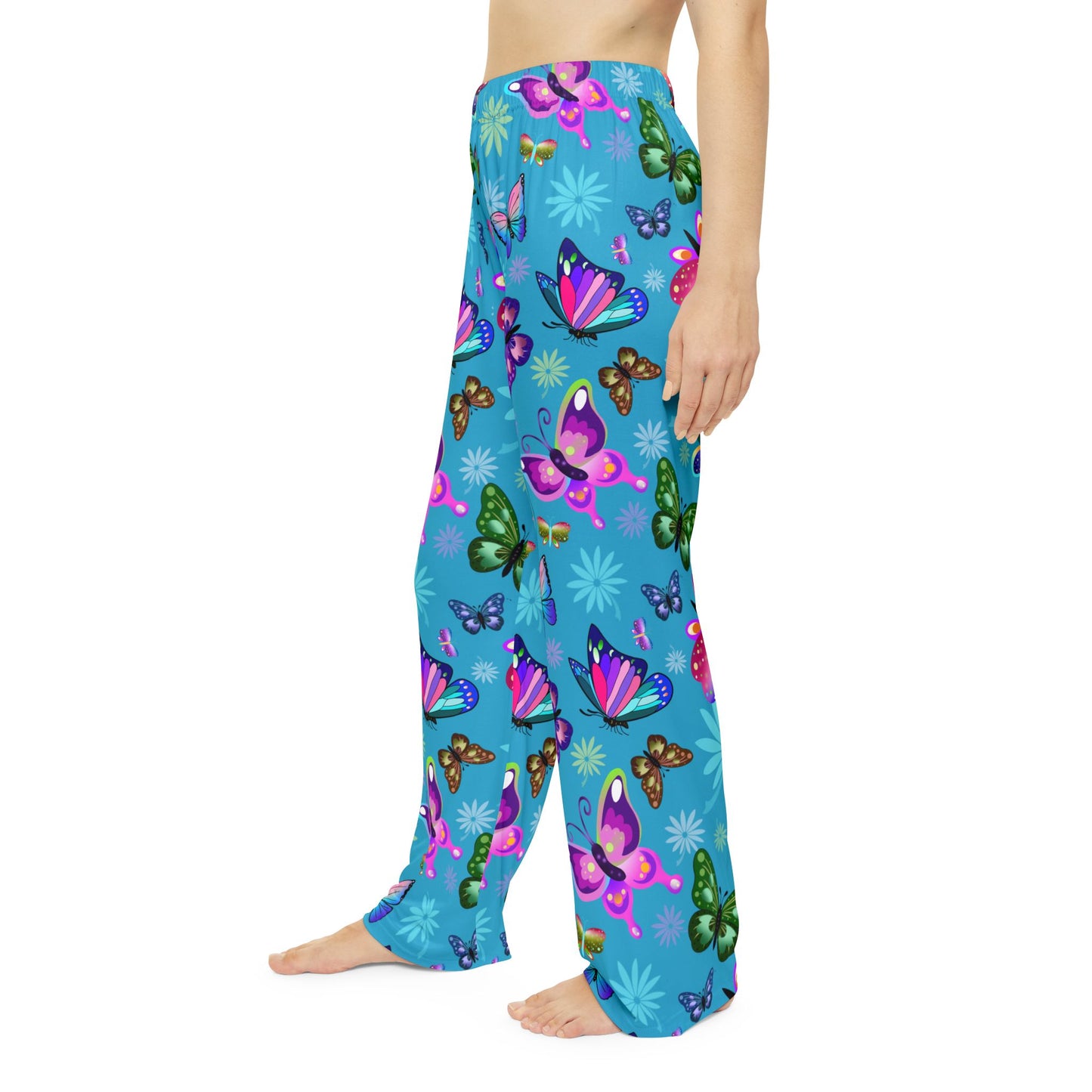 Turquoise Butterfly Pajama Pants