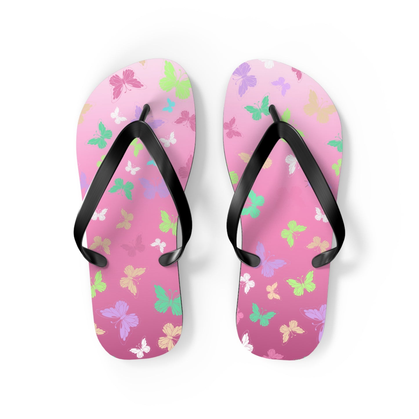 Butterfly Pink Flip Flops